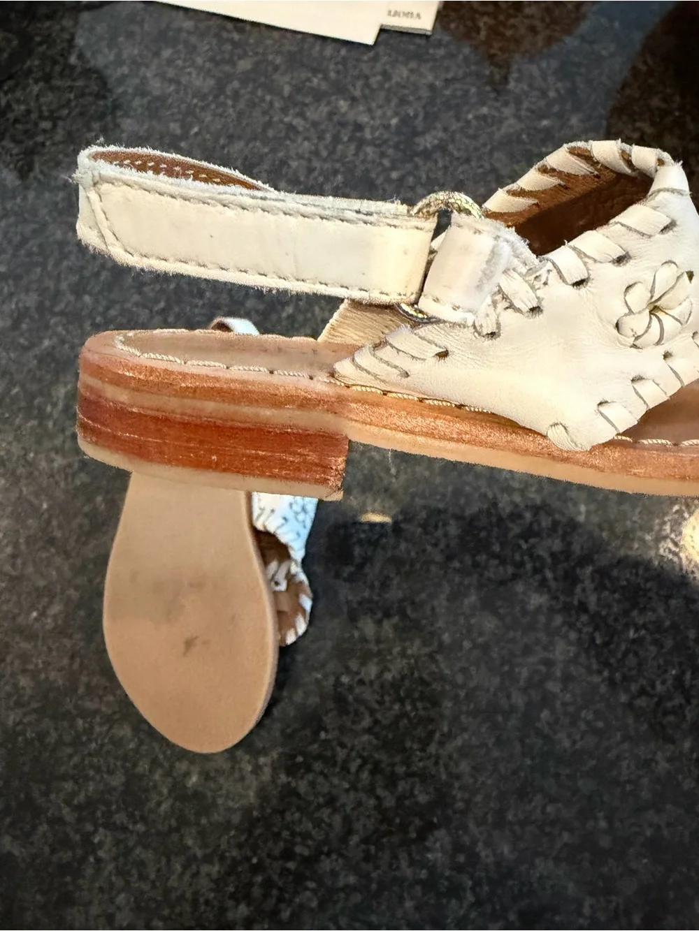 Jack Rogers Toddler White Leather Sandals